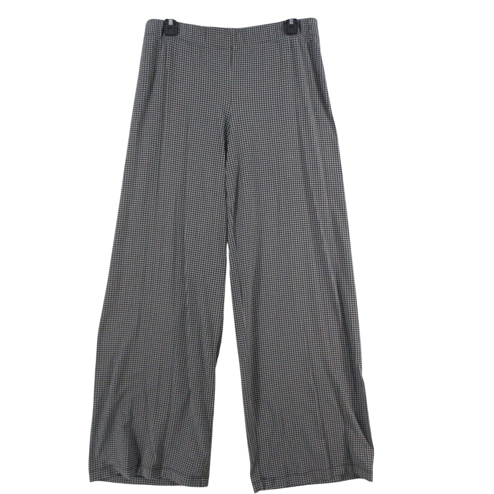 Old Navy Womens Large Black White Houndstooth Wide Leg Pull On Stretch Pants